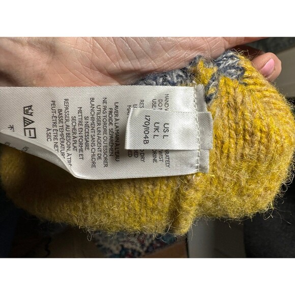 Anthropologie Theia Striped Metallic V-Neck Wool Alpaca Blend Sweater - Picture 6 of 6